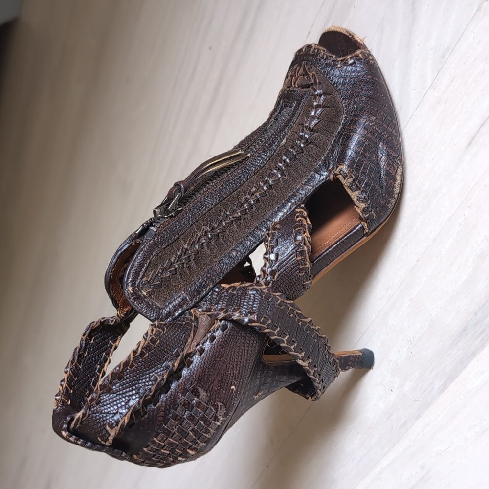 Givenchy Dark Brown Open-Toe Heels